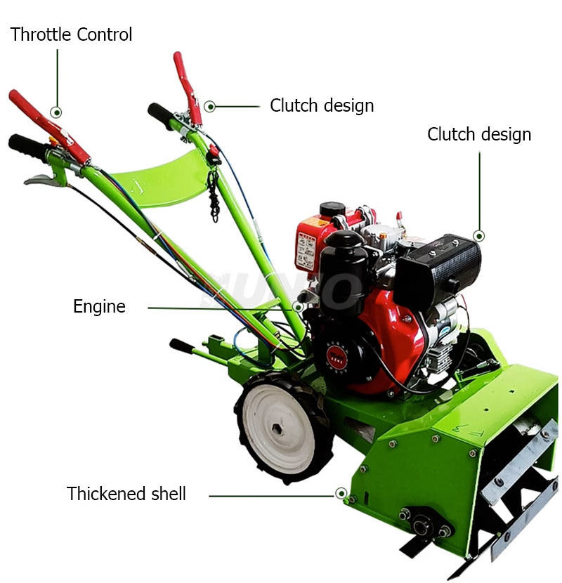 Hand-pushed self-propelled orchard ridging machine with rotary tillage depth greater than 20 cm Multifunctional gasoline weeder