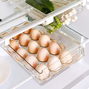 Egg Storage Drawer for Refrigerator Egg Holder For Refrigerator Mini Fridge Drawer Organizer Pull Out Egg Trays