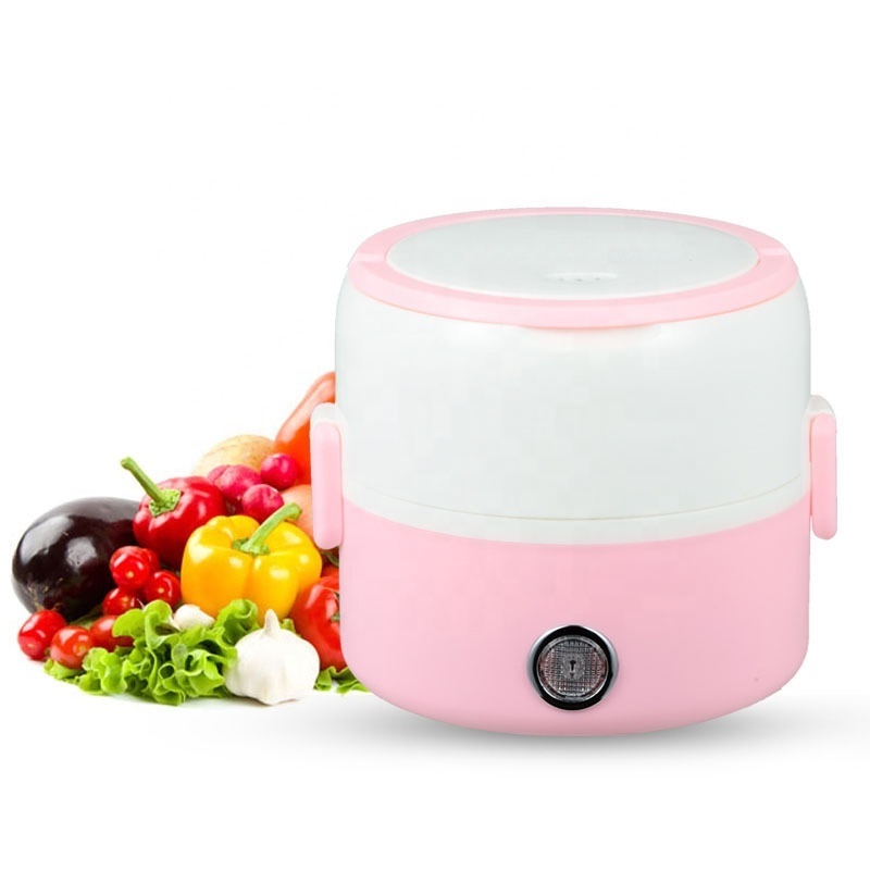 New Arrival Multifunctional Portable Travel Stainless Steel  Heating Lunch Box Electric Mini Rice Cooker