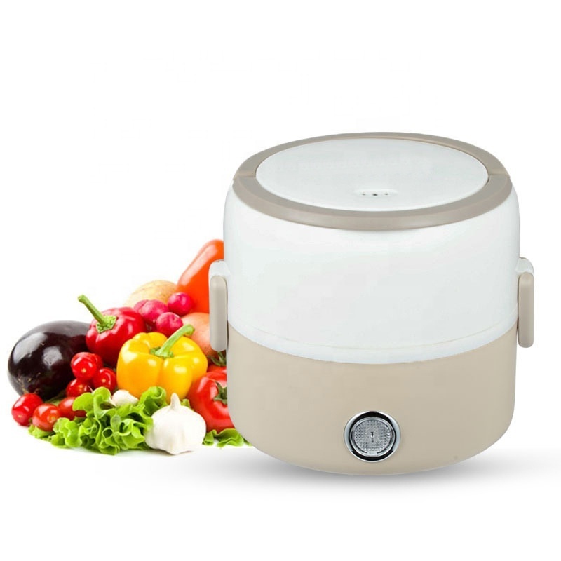 New Arrival Multifunctional Portable Travel Stainless Steel  Heating Lunch Box Electric Mini Rice Cooker