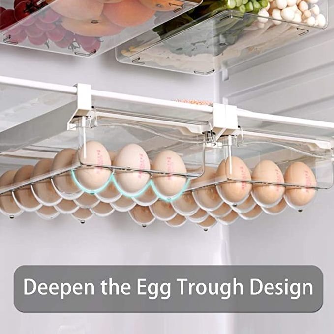 Egg Storage Drawer for Refrigerator Egg Holder For Refrigerator Mini Fridge Drawer Organizer Pull Out Egg Trays