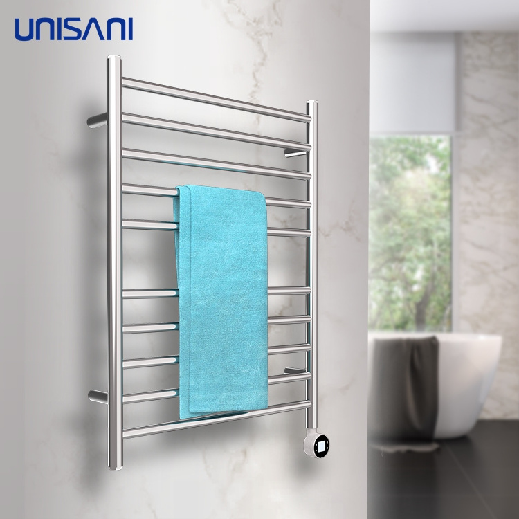 Stainless steel towel warmer rack shelf 10 bar electric wall mount plug-in bathroom automatic heated towel rails