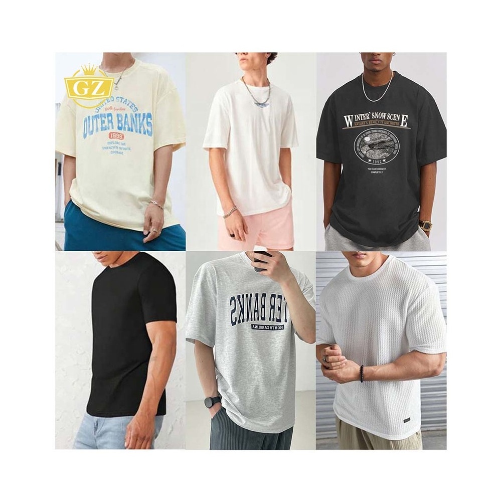 GZ Hot Sales Assorted Mixed Packaging Apparel Stock, Cheap Price Factory Garments Clearance Hip Hop Mens T Shirt Stock Lot