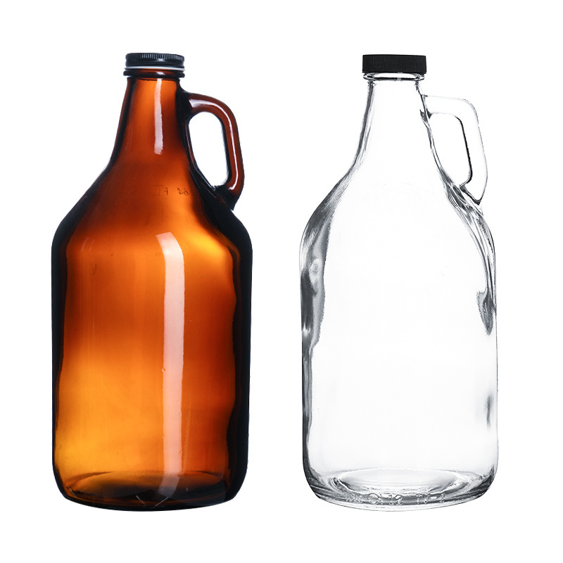 custom etched amber clear bpa free glass growler california wine bottle 1l 1 litre half gallon 2l 64oz beer water bottles