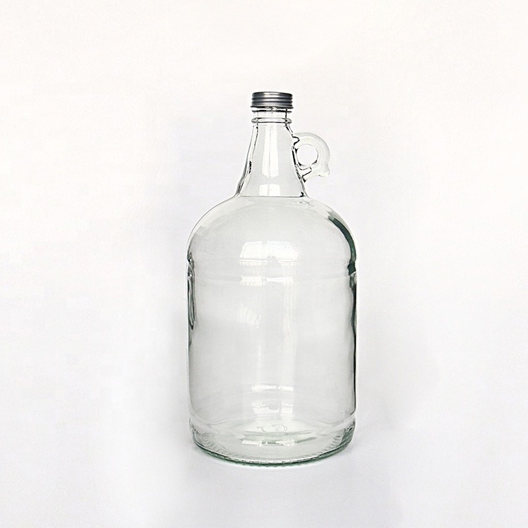 Beverage Industrial Use And SCREW Lid Sealing Type 1 Gallon Jug 128oz Clear Big Glass Bottle