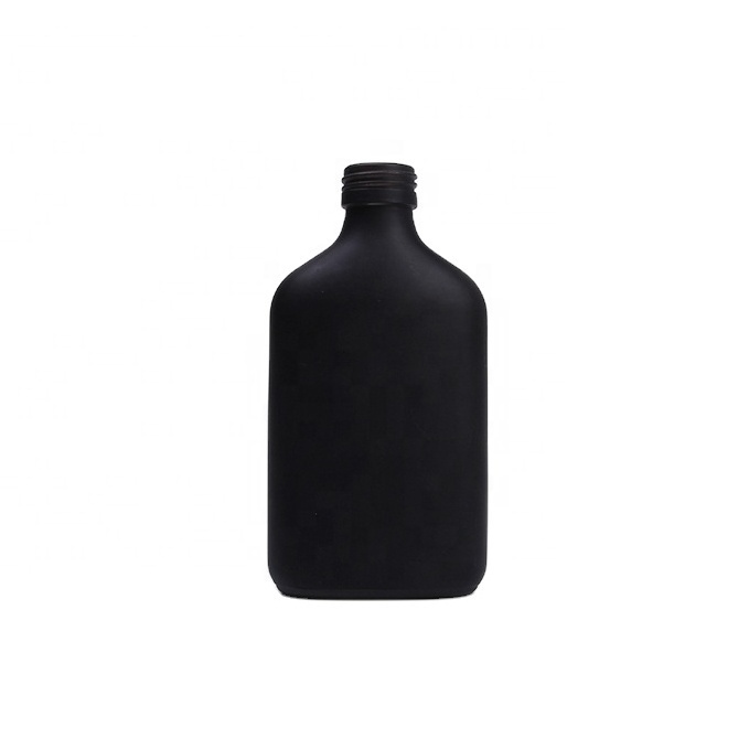 Reusable 100ml 200ml 250ml Matt Black Glass Bottle Drinking Glass Cold Brew Coffee Bottle With Lid