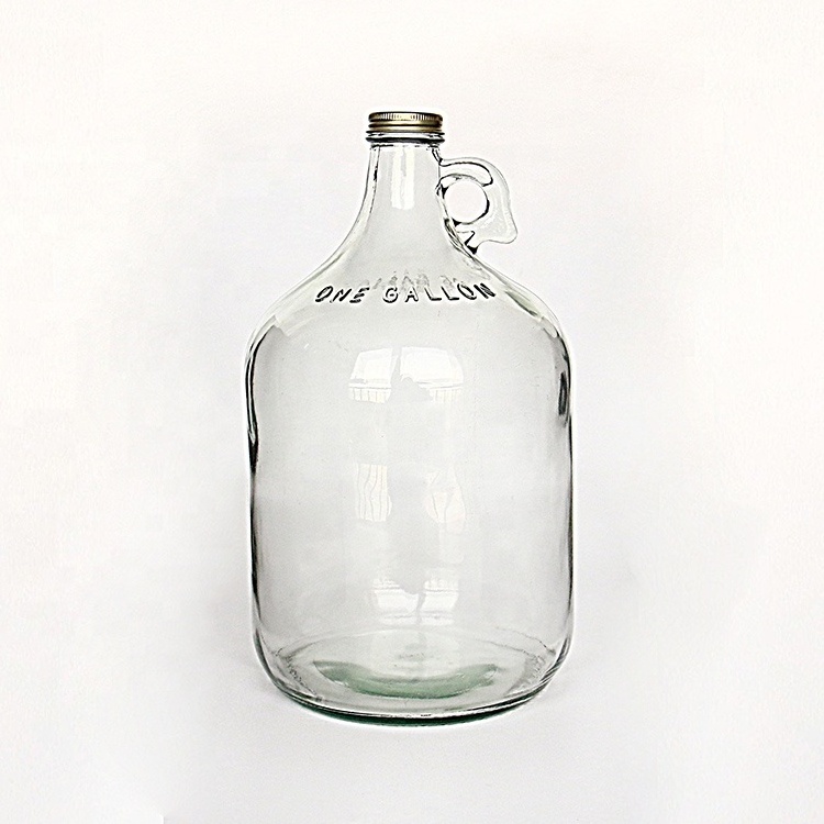 Beverage Industrial Use And SCREW Lid Sealing Type 1 Gallon Jug 128oz Clear Big Glass Bottle