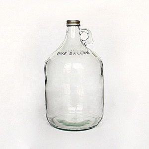 Beverage Industrial Use And SCREW Lid Sealing Type 1 Gallon Jug 128oz Clear Big Glass Bottle