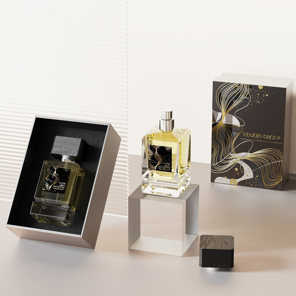 High Quality Bottles Glass Square 30ml Luxury Empty Spray Perfume Bottle with Packaging Box