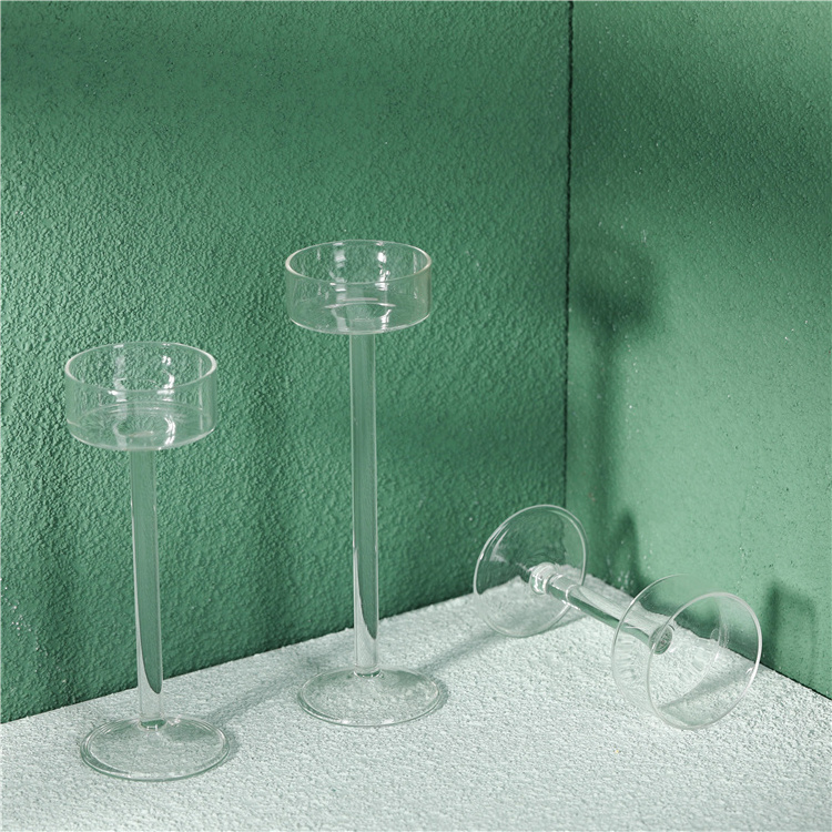 3 Pillar Votive Crystal Stand Glass Candle Stick Decorative Pillar Candle Holders For Gift