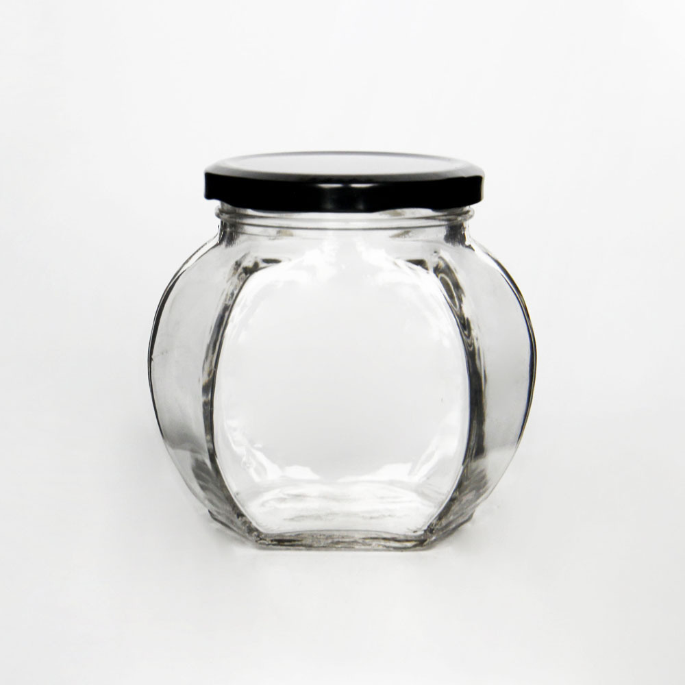 Wholesale Half Pint 16oz 500ml Pumpkin Candy Glass Jelly Jar With 70mm Custom Metal Lid