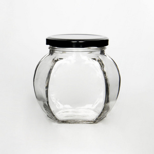 Wholesale Half Pint 16oz 500ml Pumpkin Candy Glass Jelly Jar With 70mm Custom Metal Lid