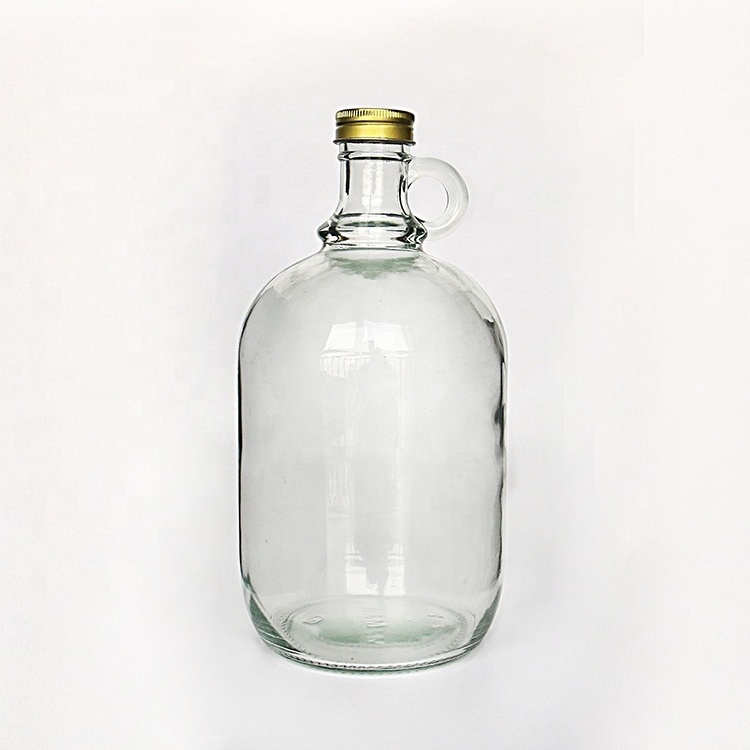 Beverage Industrial Use And SCREW Lid Sealing Type 1 Gallon Jug 128oz Clear Big Glass Bottle