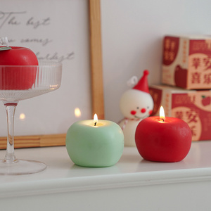 Red Green Apple Shaped Fragrant Candle Creative Romantic Wedding Birthday Xmas Party Home Decorations Artificial Apple Candle