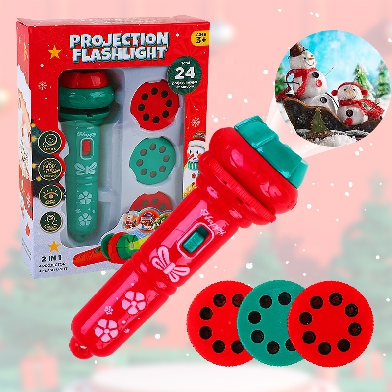 Funny Colorful 24 Image Christmas Projection Flashlight Party Kids Christmas gifts set