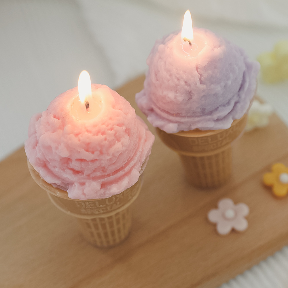 Fake Ice Cream Food Model Birthday Candles Lollipops Smokeless Cake Topper Candle for Party Supplies and Wedding Favor