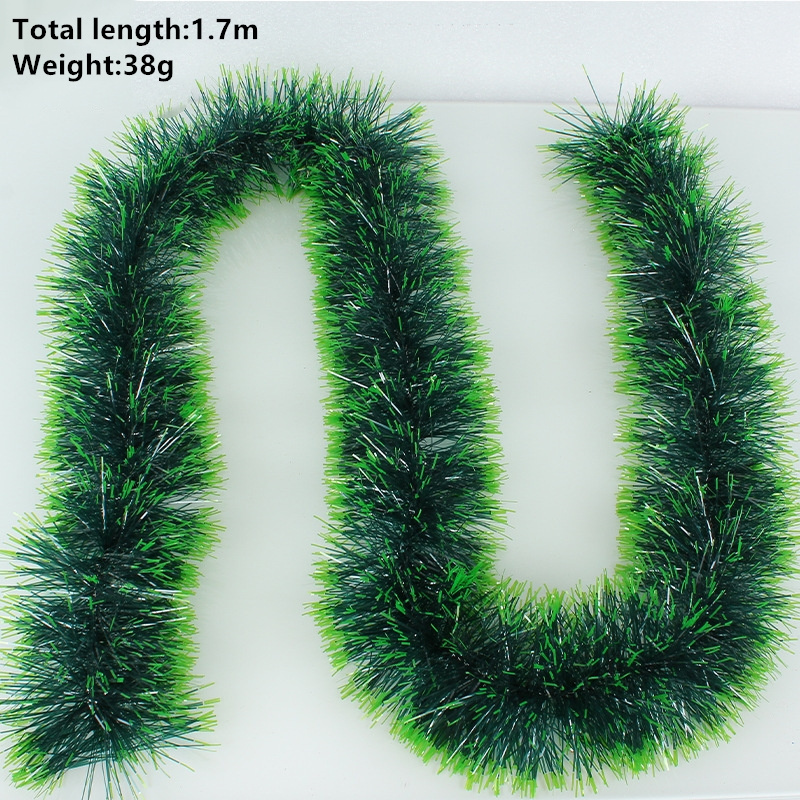 Green Tinsel Garland Glittering Decoration Metallic Christmas Garland for Xmas Tree Birthday Wedding Party