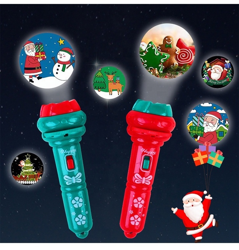 Funny Colorful 24 Image Christmas Projection Flashlight Party Kids Christmas gifts set