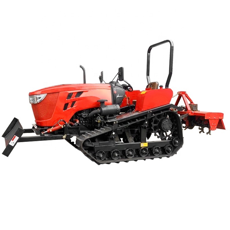 rubber tracked mini tiller plowing machines small farm tractor garden farm cultivator with plough