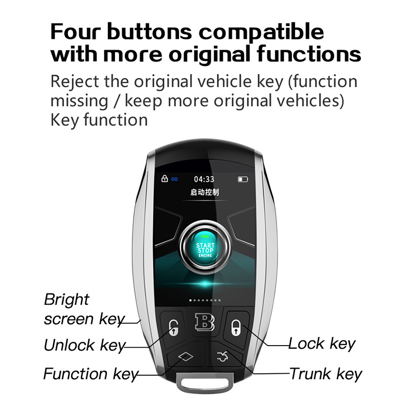 Hot Selling Universal Electric Multi-language Vehicle Touch LCD Display Car Smart Key