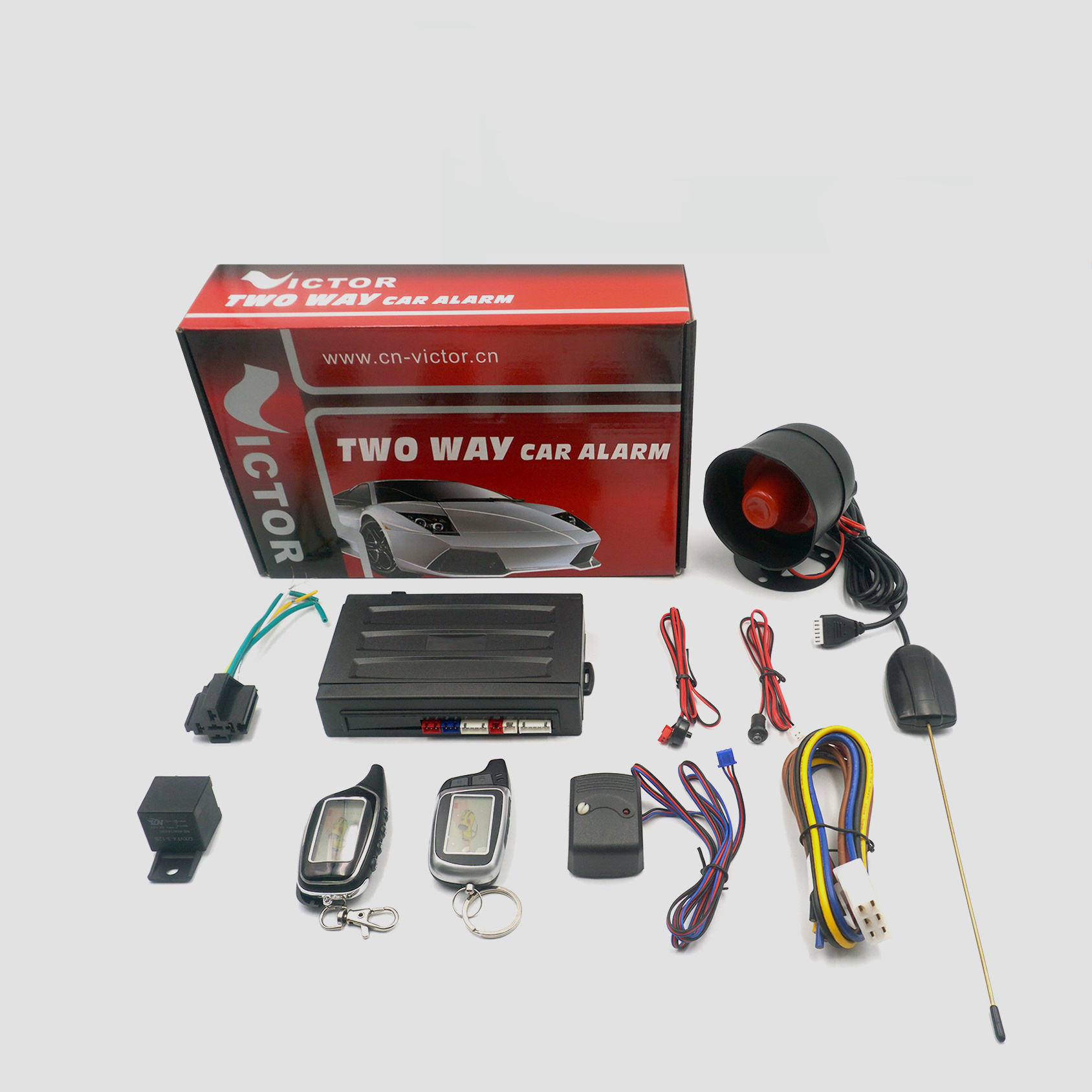 2 way smart car alarm security system with remote starter alarma de vehiculo con arranque a distancia