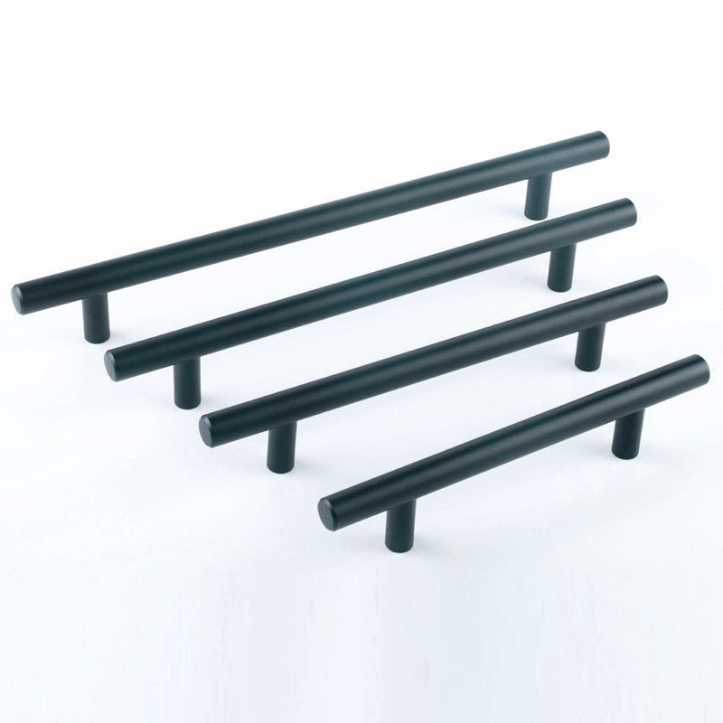 Stainless steel 150mm kitchen cabinet hardware pulls Black color drawer handles and pulls DH-07-2