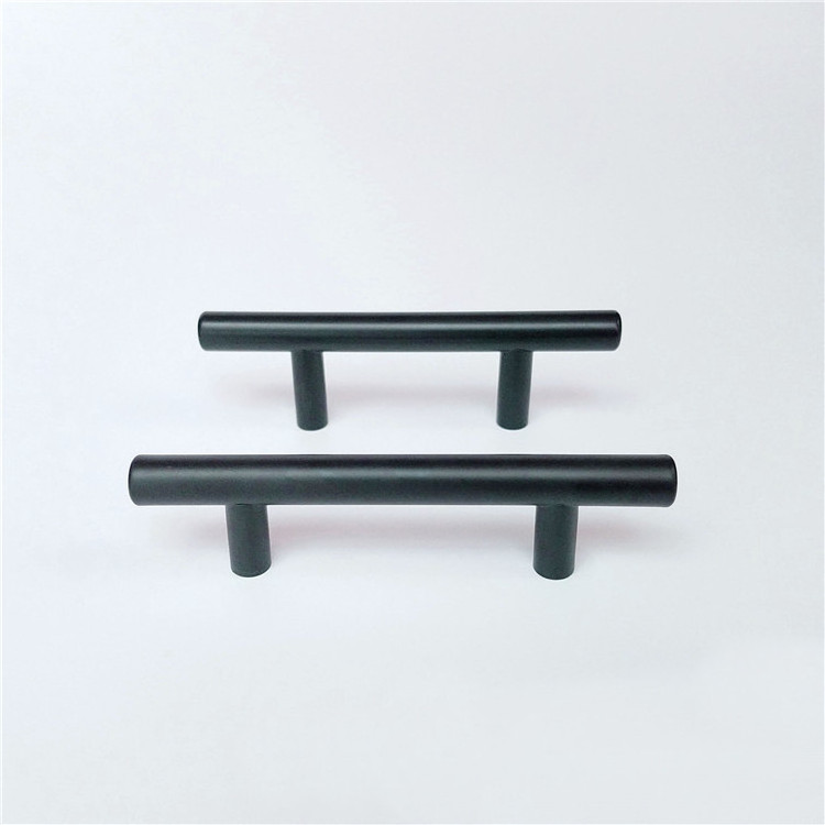 Stainless steel 150mm kitchen cabinet hardware pulls Black color drawer handles and pulls DH-07-2