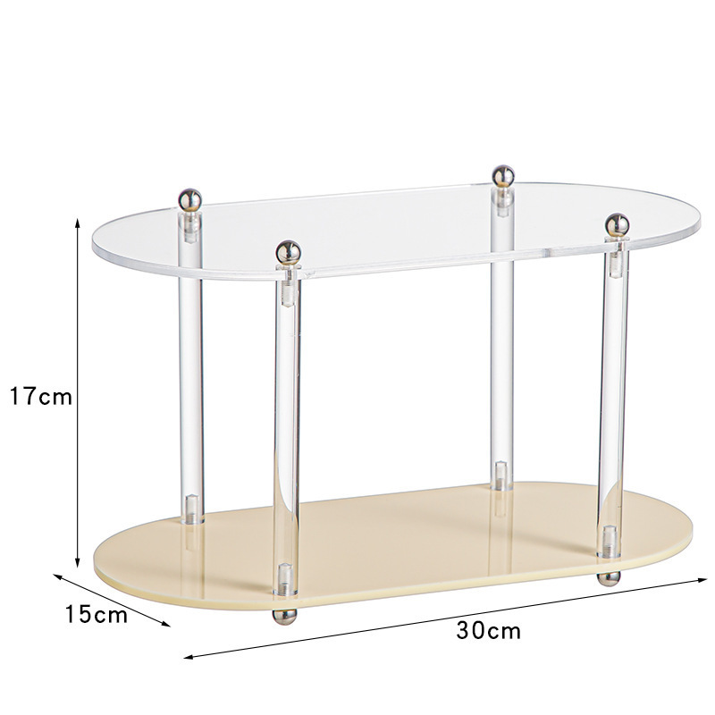 2 Tier Clear Organizers and Storage for Bathroom Cabinet Pantry Organization