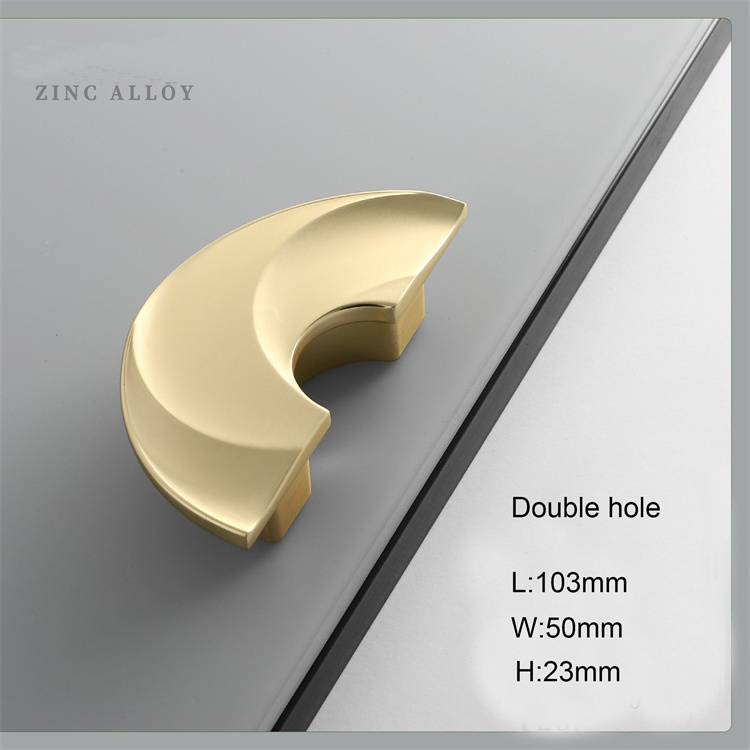 Gold zinc alloy cabinet door handle cabinet drawer pulls for dressers