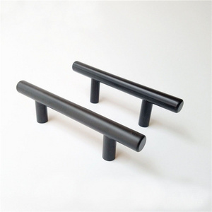 Stainless steel 150mm kitchen cabinet hardware pulls Black color drawer handles and pulls DH-07-2