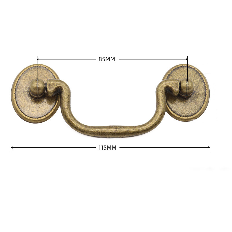 Cabinet pulls Antique brass color metal handle 115mm table desk drawer handle pull