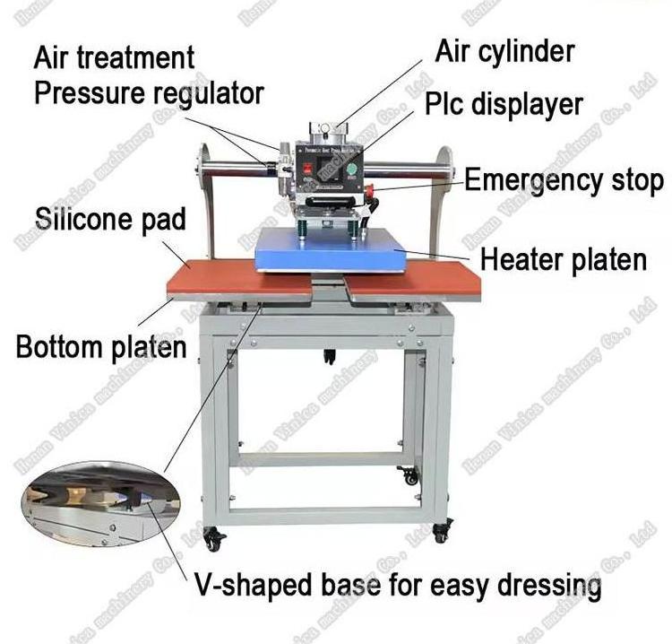 Automatic press heat Pneumatic double station embossing press machine 40*60cm t shirt heat press machines