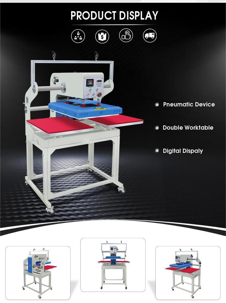 Automatic press heat Pneumatic double station embossing press machine 40*60cm t shirt heat press machines