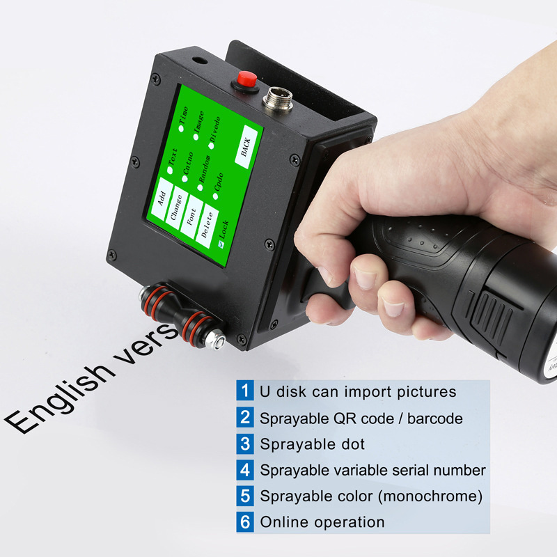 QR Code handheld direct jet printer Hand printer for label