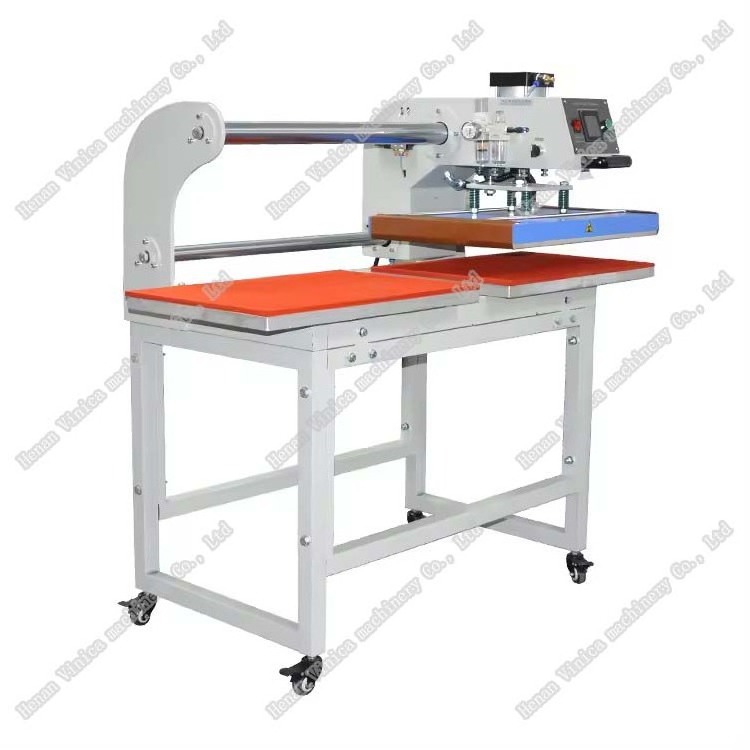 Automatic press heat Pneumatic double station embossing press machine 40*60cm t shirt heat press machines