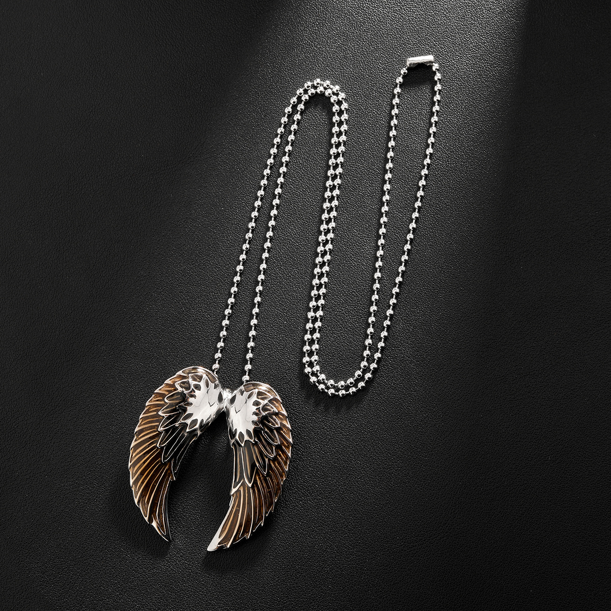 Vintage Fashion Jewelry Necklace Angel Wing Pendant Necklace Zinc alloy men's necklace