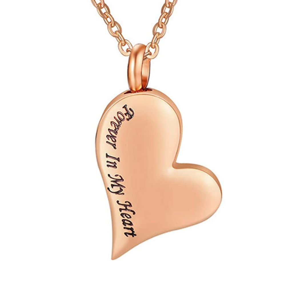 Fashion stainless steel memorial urn jewelry opens pet ash necklace Forever in my Heart cremation urn necklace for ashes