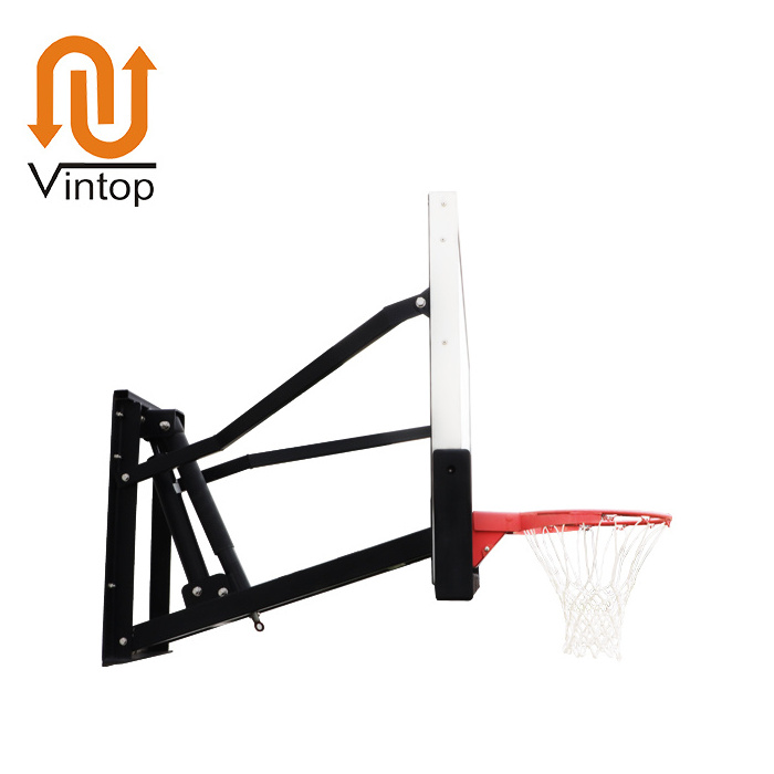 Standard Size  Adjustable Wall Mounted Basketball Hoop Outdoor Games Large Backboard Basketball Hoop with Temper Glass