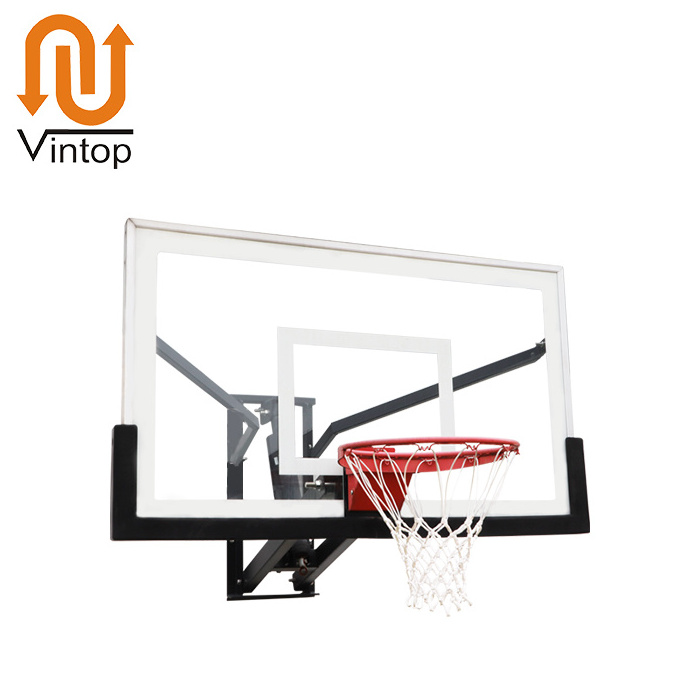 Standard Size  Adjustable Wall Mounted Basketball Hoop Outdoor Games Large Backboard Basketball Hoop with Temper Glass