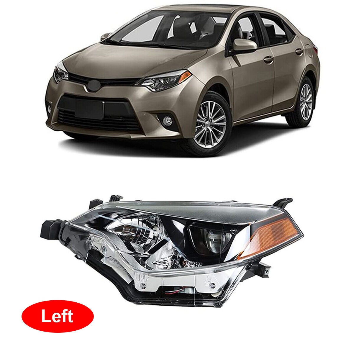 Auto Lighting Systems Projector Headlights Left LH Driver Side For 2014 2015 2016 Toyota Corolla Headlights car led headlights