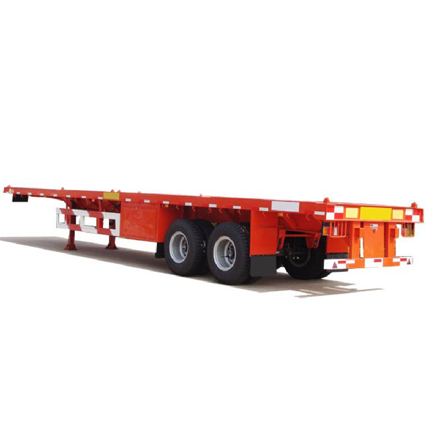 Best Price 2 Axle Flat Bed Truck Semi Trailer For Transporting Flatbed Semi Trailer 20/40 Feet Flatbed Truck Semi  Trailer