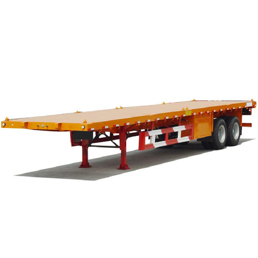 Best Price 2 Axle Flat Bed Truck Semi Trailer For Transporting Flatbed Semi Trailer 20/40 Feet Flatbed Truck Semi  Trailer