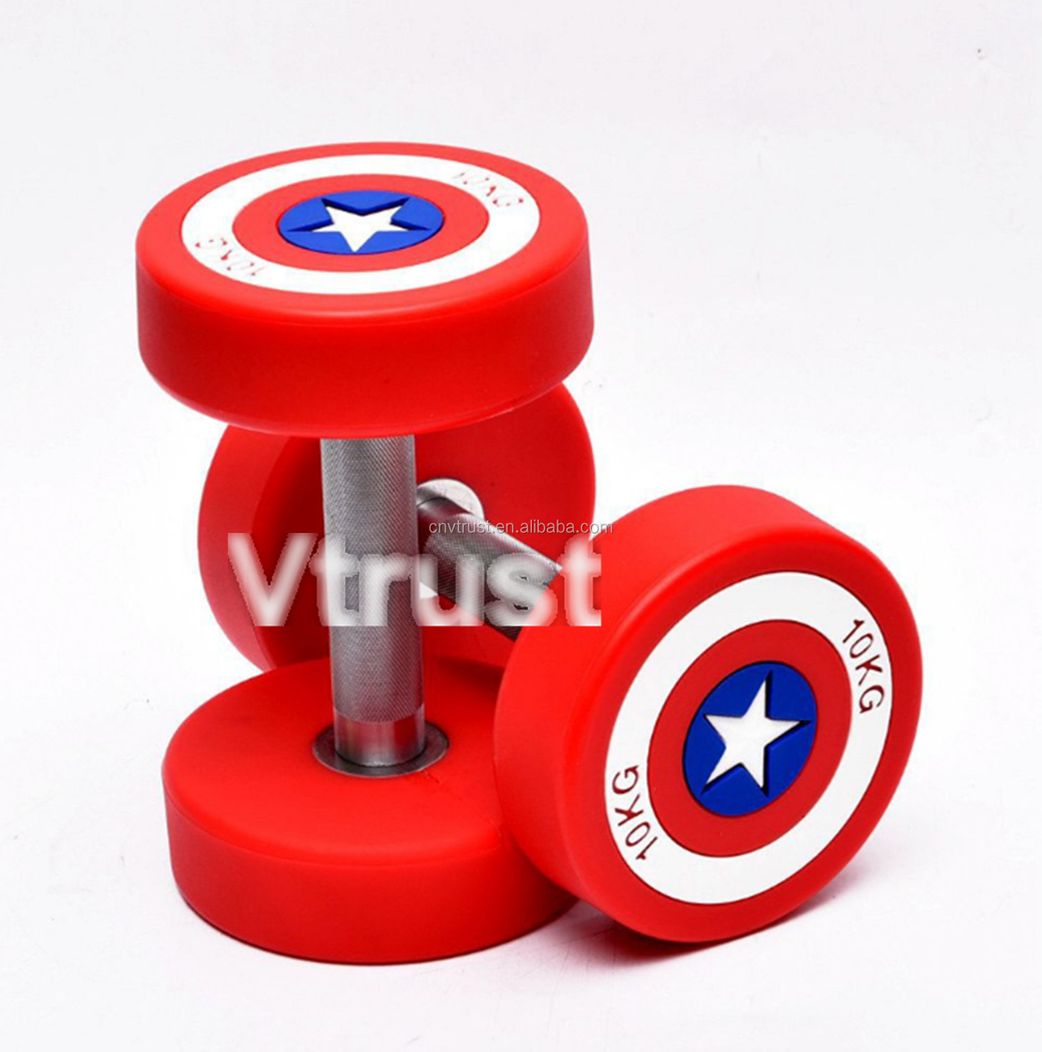 PU coated Steel Round Urethane Dumbbell for Bodybuilding, Strengthening Muscles, Cross Training Home Gym