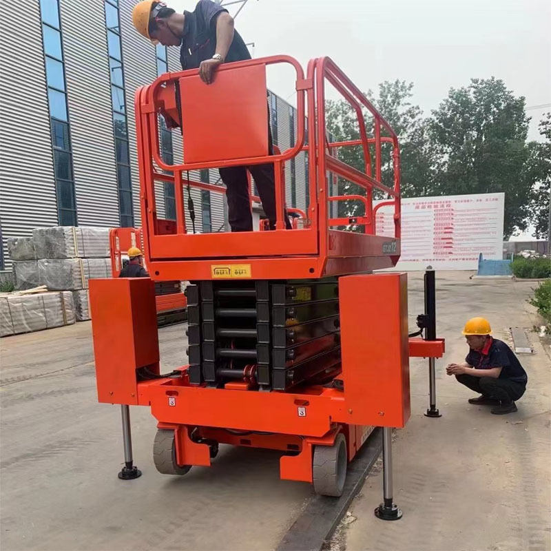 12M Hydraulic Man Lift All Terrain Construction Working Rough Road Scissor Lift