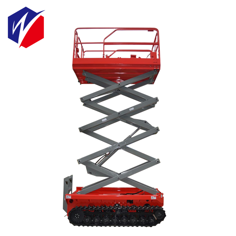 12M Hydraulic Man Lift All Terrain Construction Working Rough Road Scissor Lift