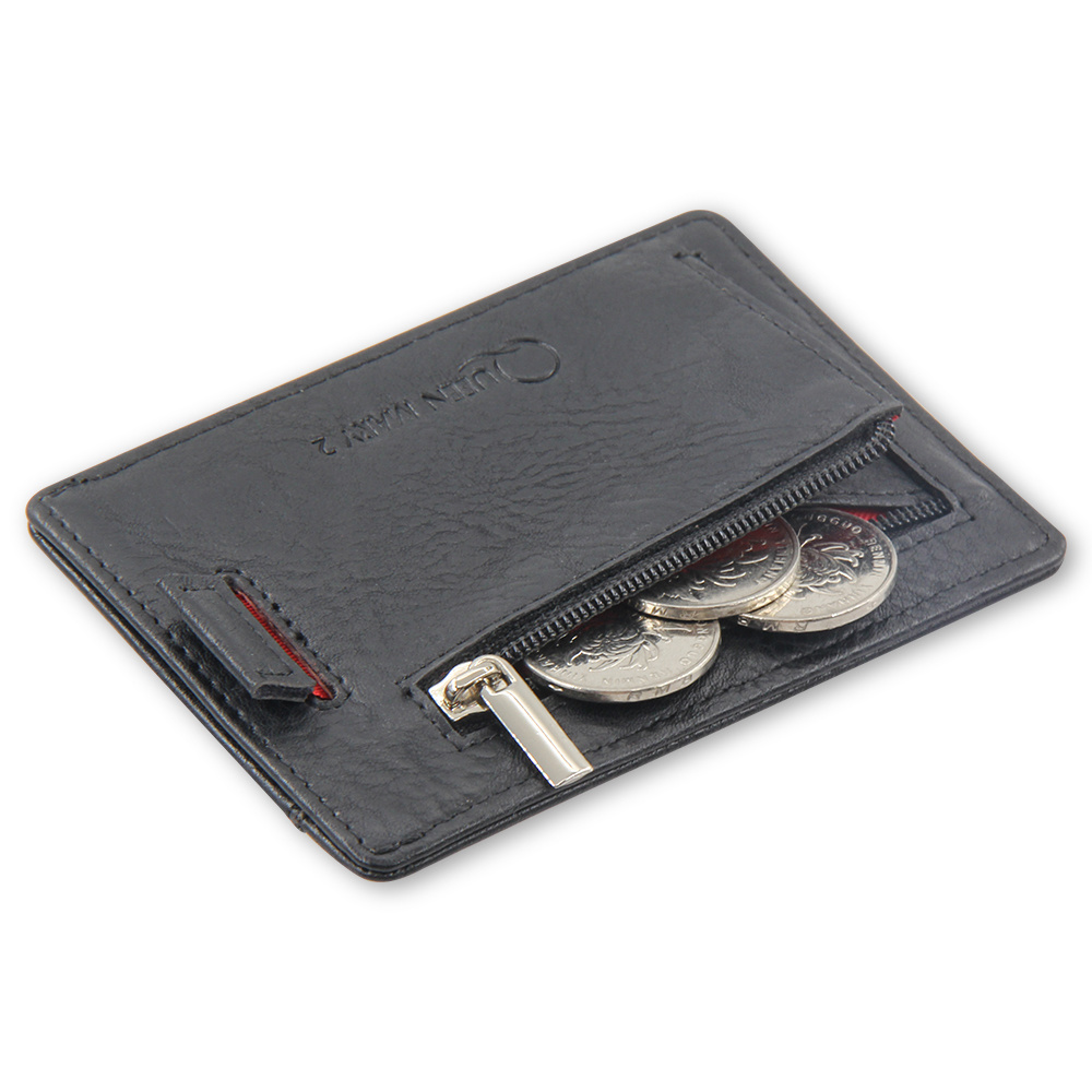 Custom leather business card holder wallet credit card holder genuine leather smart rfid card holder