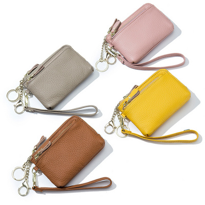 Wholesale women mini wallet leather women coin purse leather zipper coin purse for women