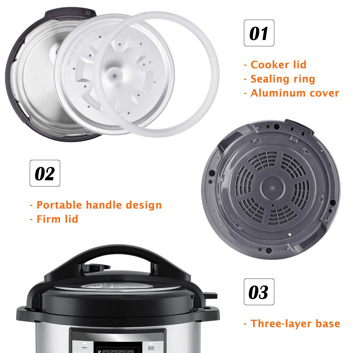 National High Quality Electric Pressure Cooker Stainless Steel Inner Pot Multifunctional Rice Cooker Factory Price