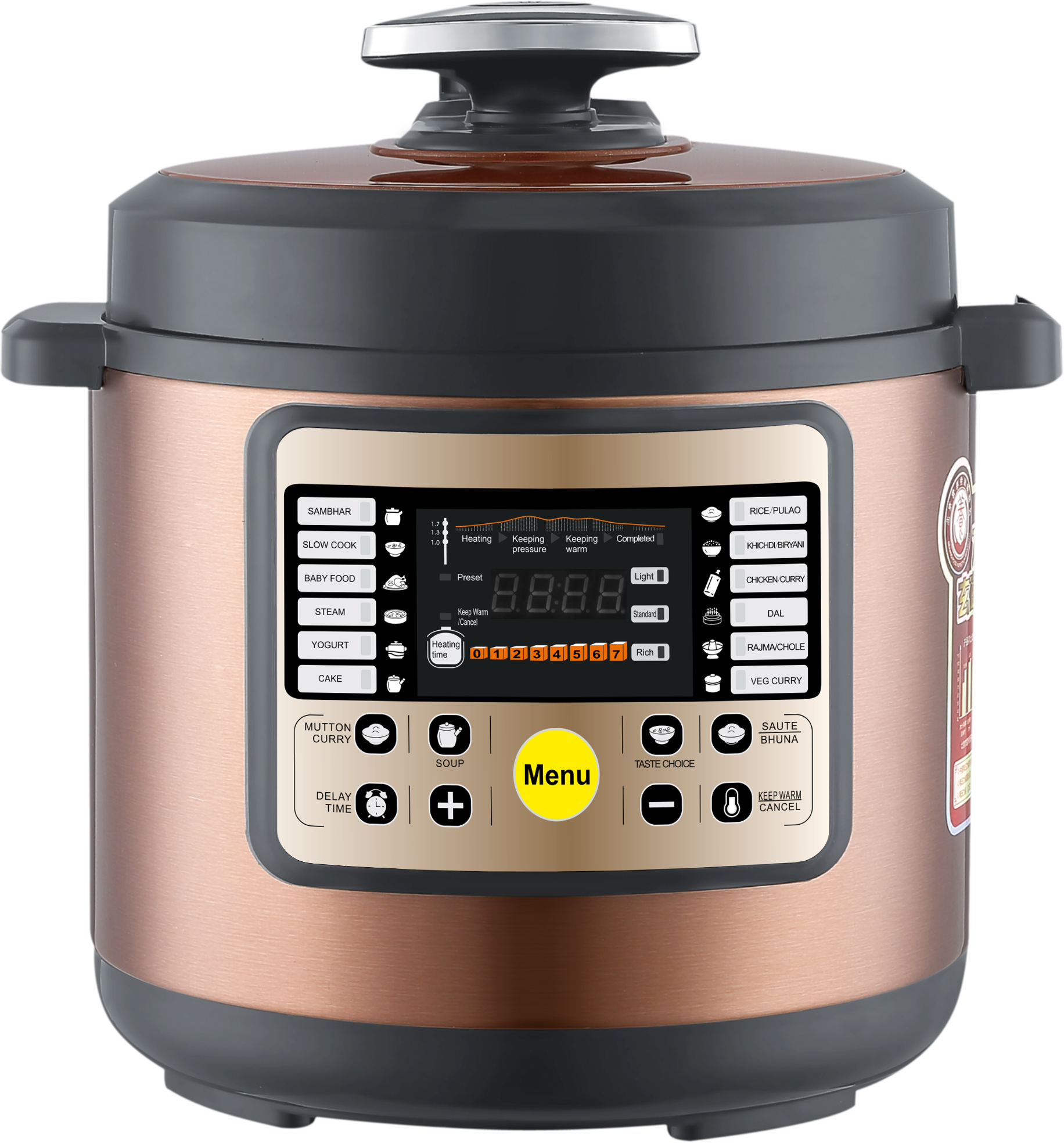 6 Litre 2020 7-in-1 Programmable Multi-functional Cooker Instant Stainless Steel Pot Electric Pressure Cooker