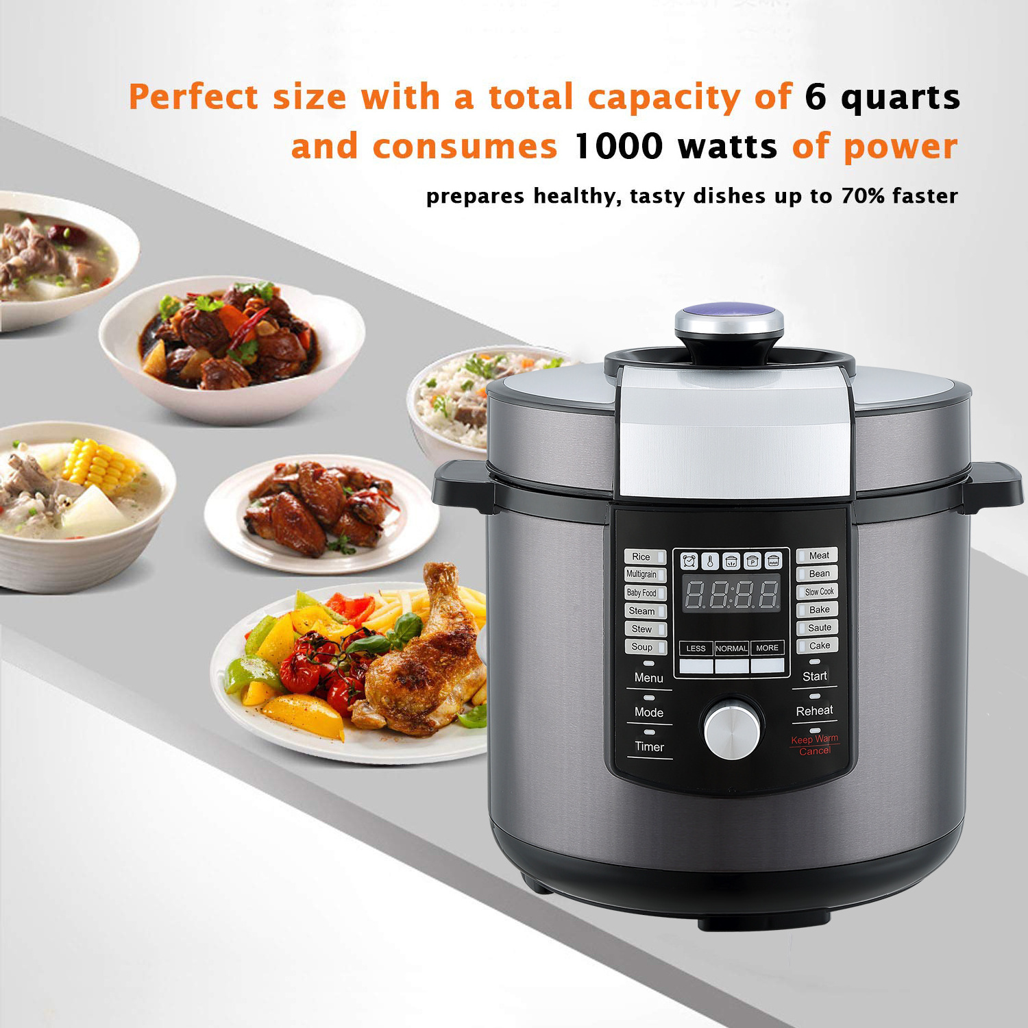 6 Litre Kitchen Appliance Multi Functional Pressure Cooker Stainless Steel Inner Pot Electric Pressure Cooker